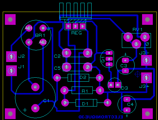 Circuit imprimé alimentation LM317