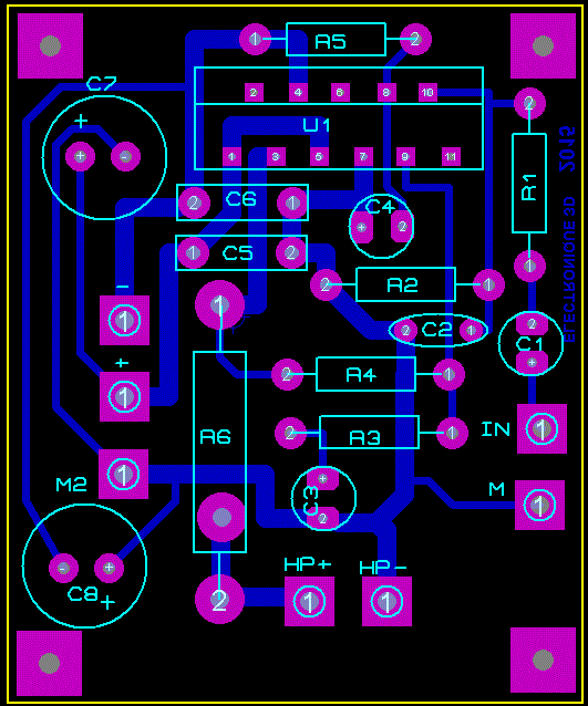 Circuit imprimé pour le LM3886