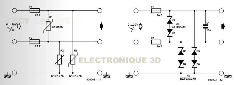 ELECTRONIQUE 3D - Protection anti-surtension