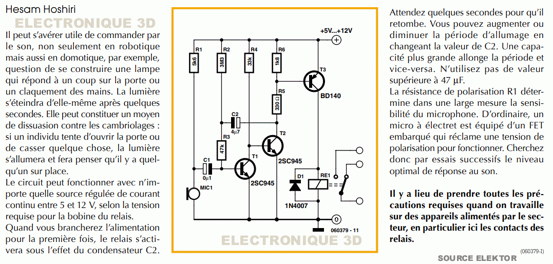 Schéma de montage du kit électronique universel en masse positive