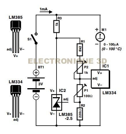 Thermometre_electronique LM 334 Thermomètre électronique LM334